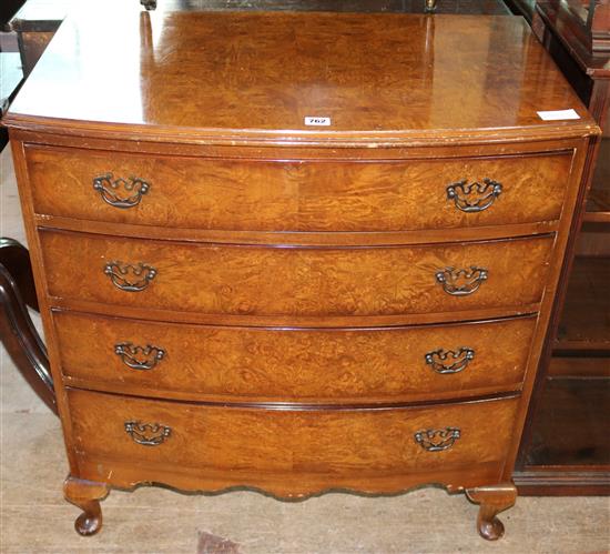 Burr walnut chest of drawers